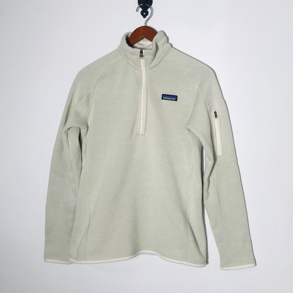 Womens Patagonia 1/4 Zip Better Sweater, Cream, Size M